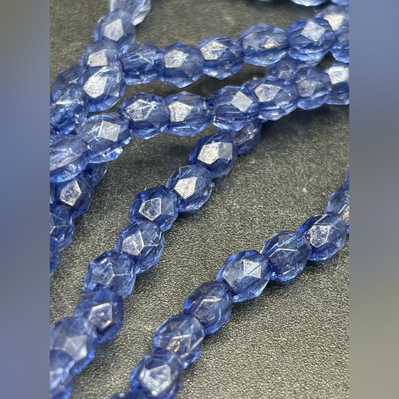 Multi Strand Blue Beaded Faux Gemstone Pendant Choker Necklace, Jewelry Gifts - Picture 8 of 12